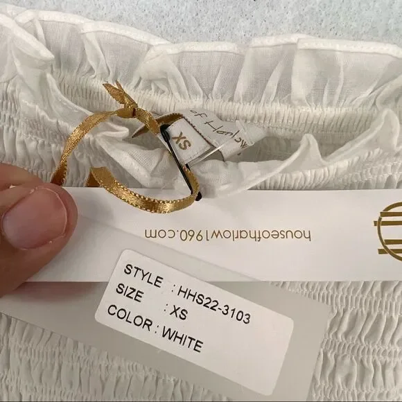 House Of Harlow Smocked Eyelet Top and Skirt Set NWT - Picture 6 of 12